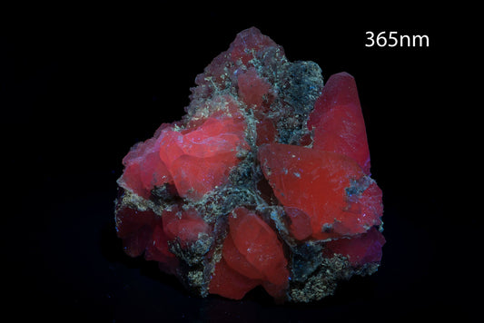 Calcite with paper calcite cluster crystal from Bulgaria 726g fluorescent