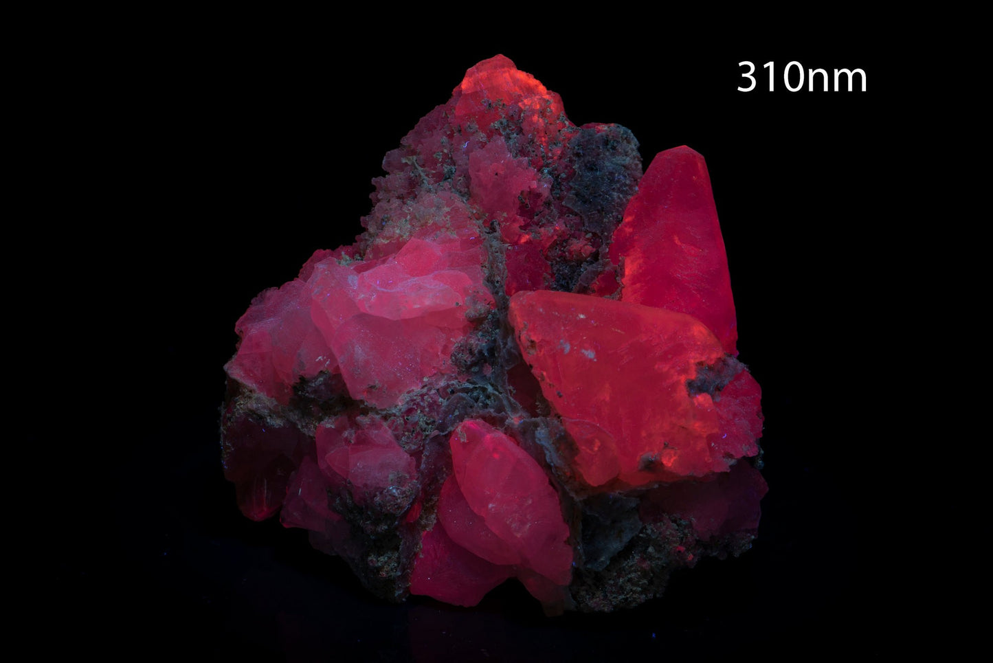 Calcite with paper calcite cluster crystal from Bulgaria 726g fluorescent