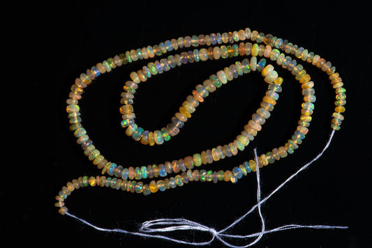 Ethiopian opal beads string 30.5ct 40cm drilled beads