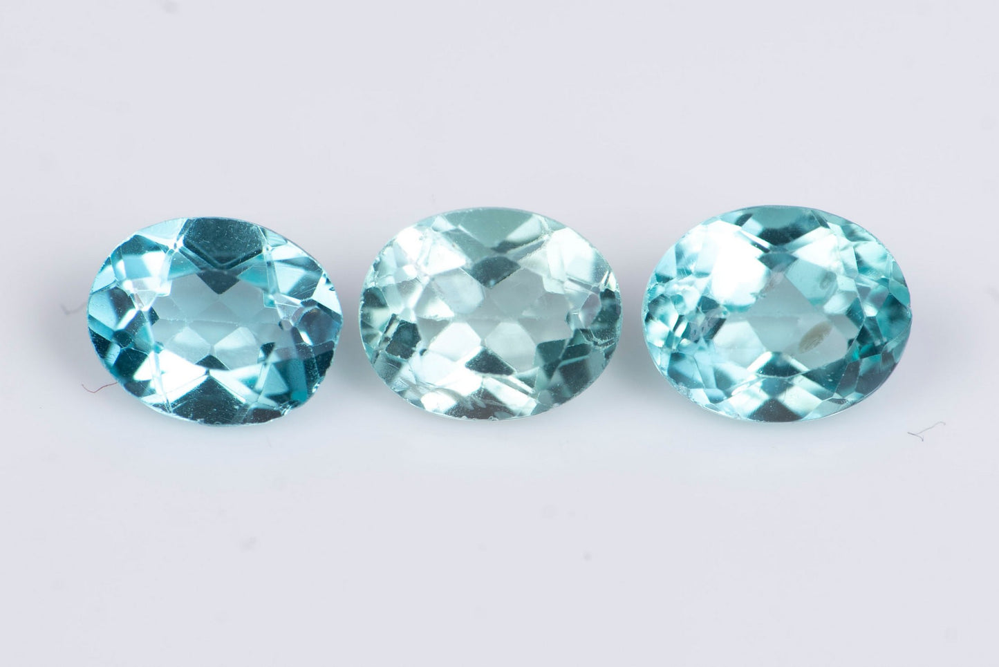 3 pieces blue apatite 1.13ct oval cut