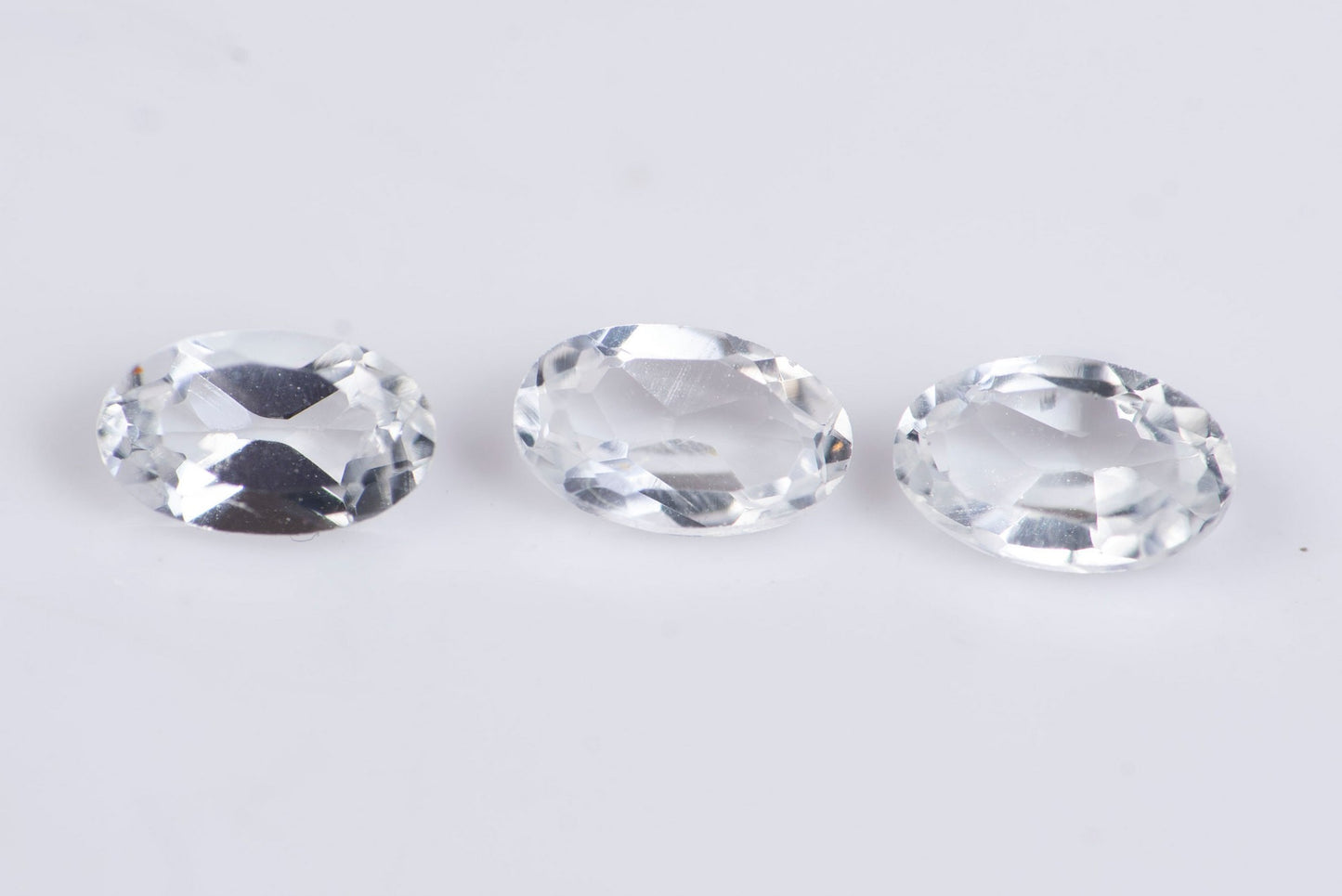 3 pieces white topaz 0.93ct 5x3mm oval cut
