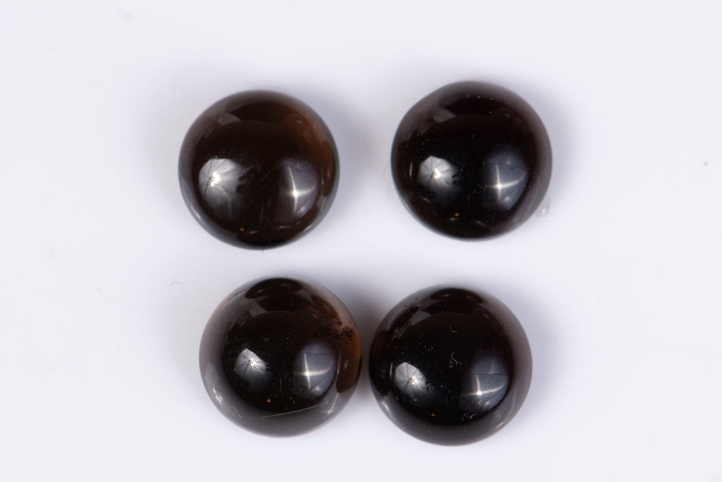 4 pieces smokey quartz 11.9ct 9mm cabochons