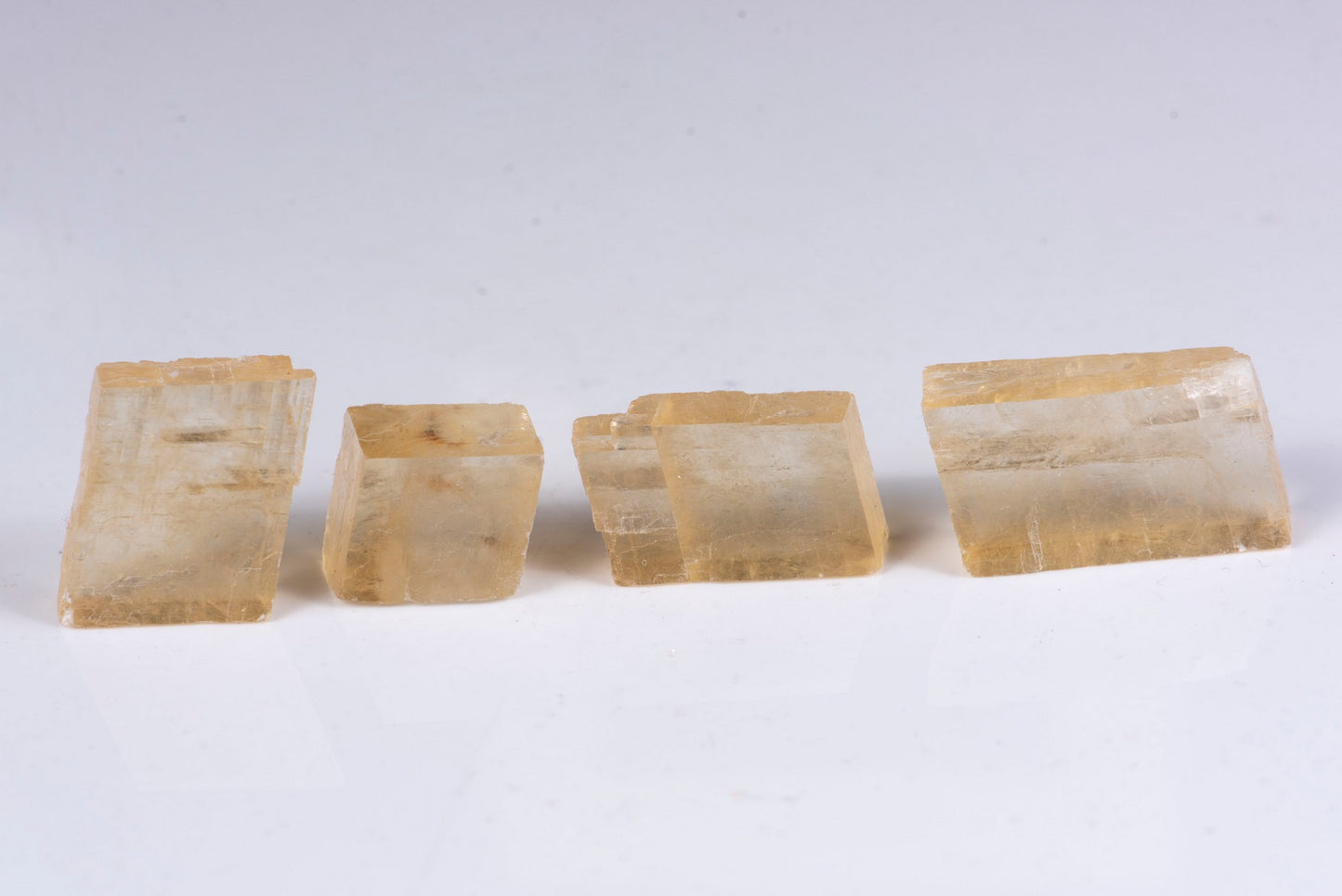 4 pieces yellow optical calcite Iceland spar 53g