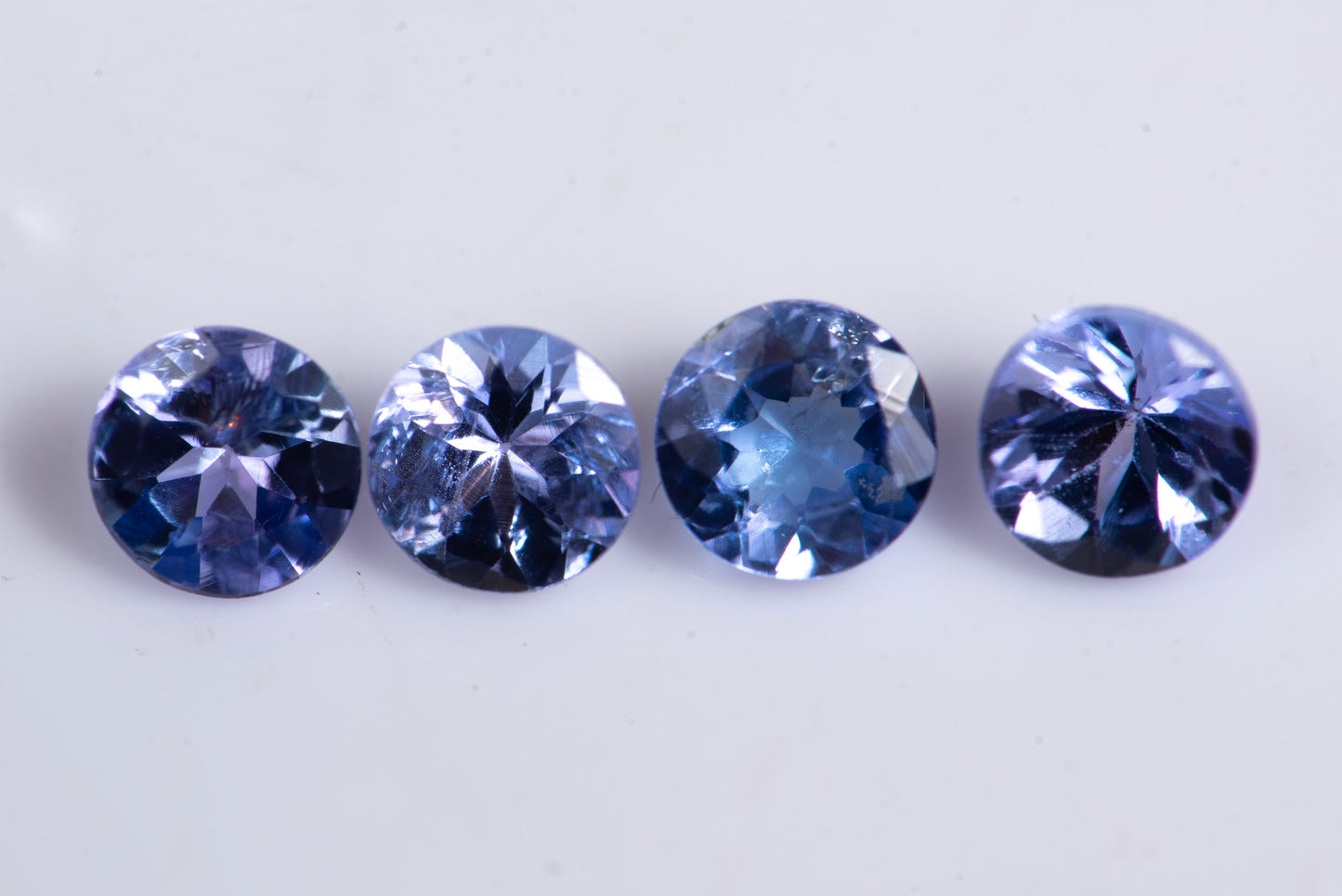 Natural tanzanite 4pcs 3.5mm 0.75ct round cut loose gemstones for jewelry
