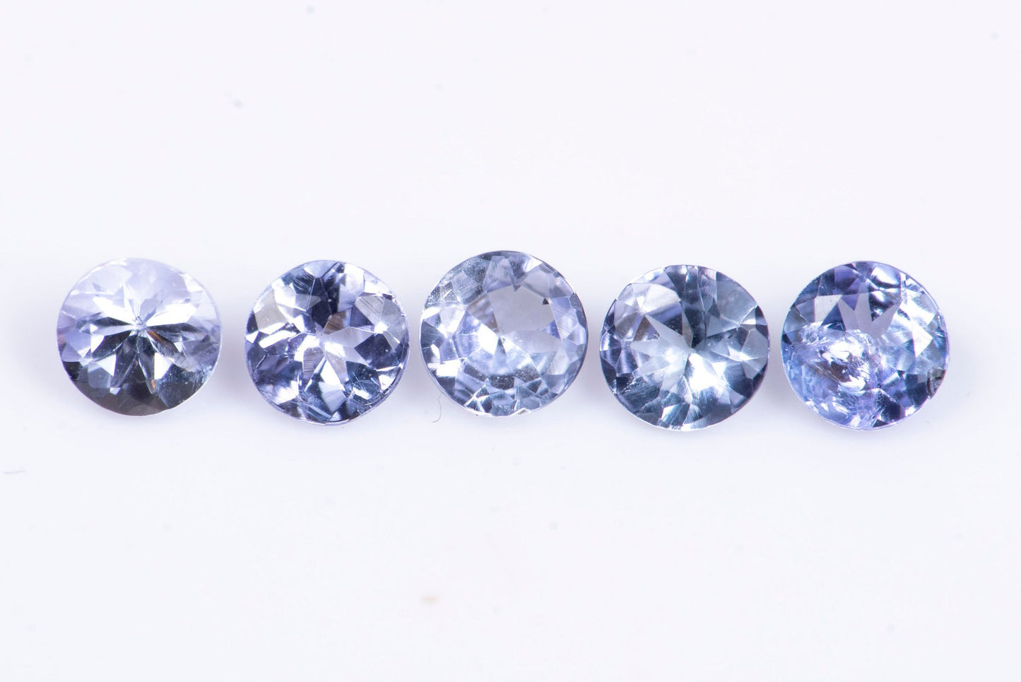 5 pieces tanzanite 0.50ct round cut