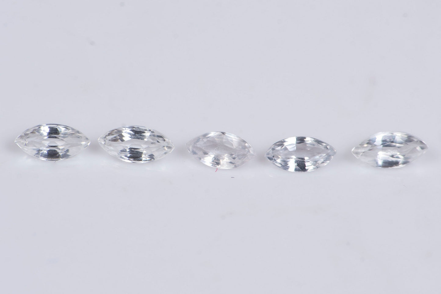 5 pieces white sapphire 0.46ct heated marquise cut