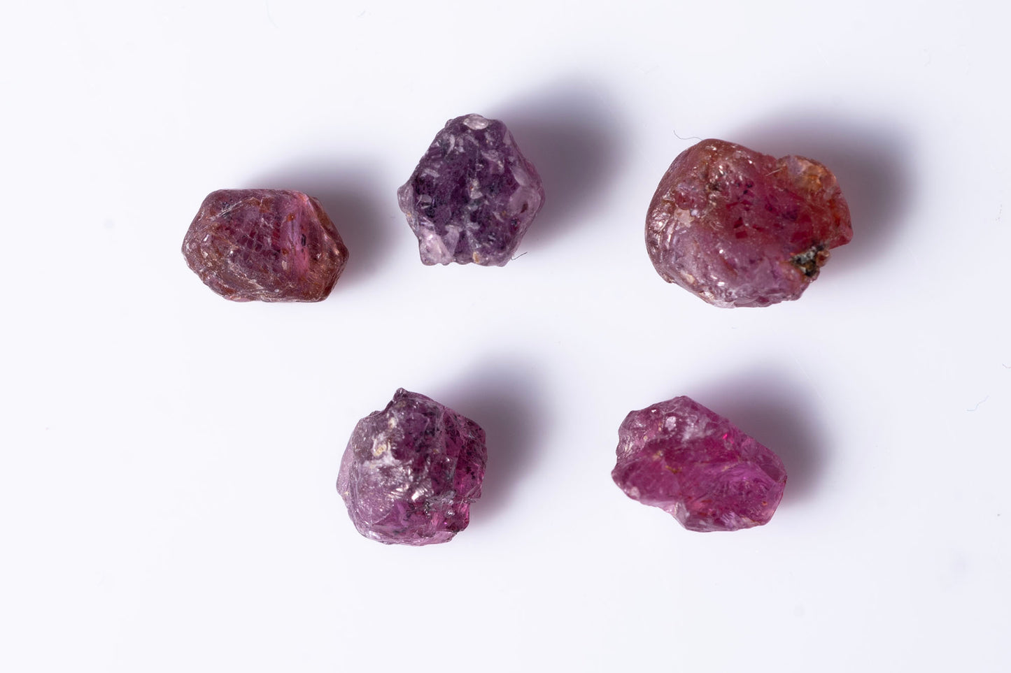 Natural ruby 5 pieces 4.14ct untreated rough crystals loose gemstones