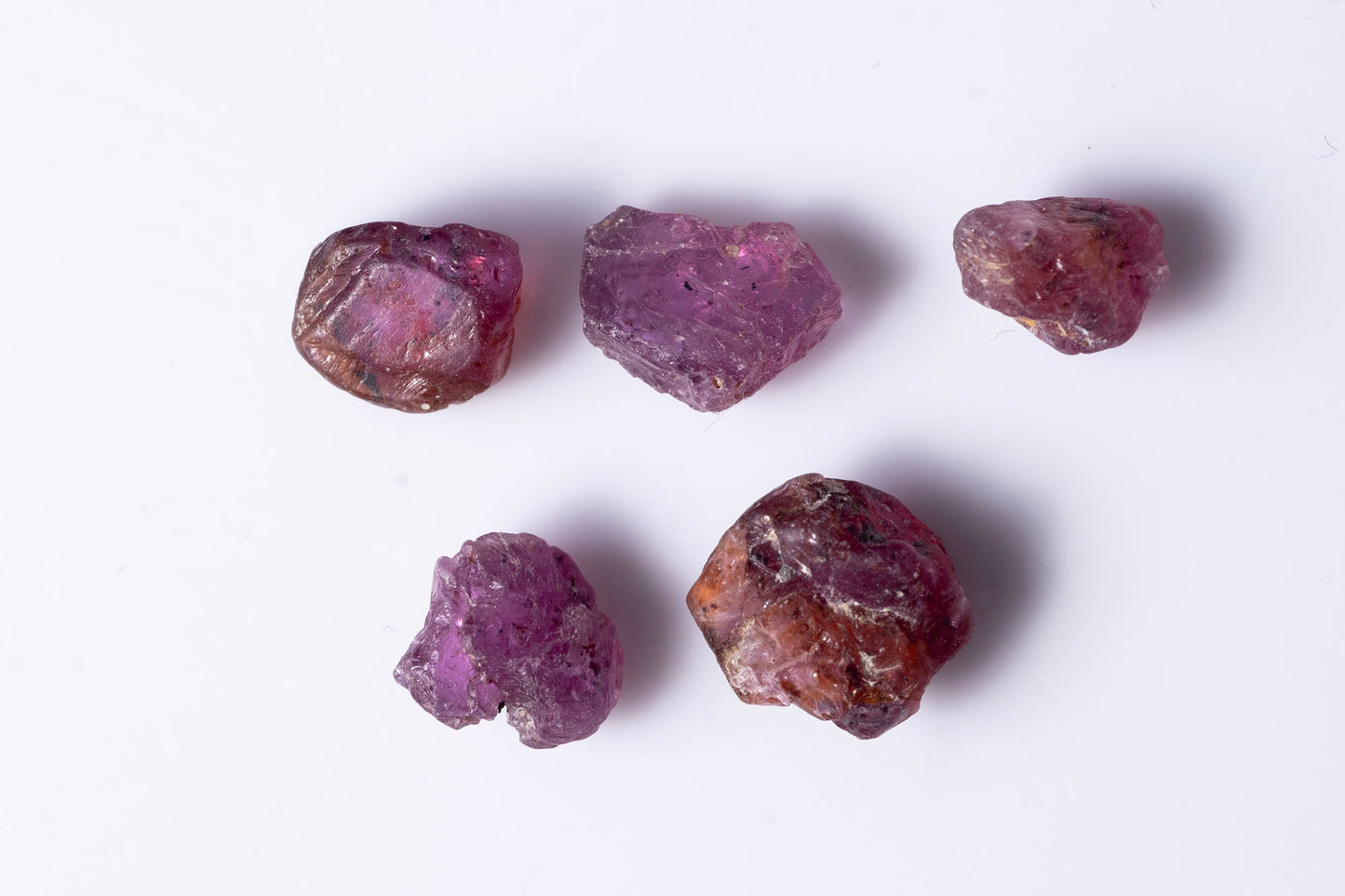 Natural ruby 5 pieces 4.61ct untreated rough crystals loose gemstones