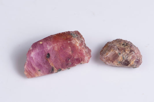 2pcs rough ruby crystals with strong fluorescence 22.1ct