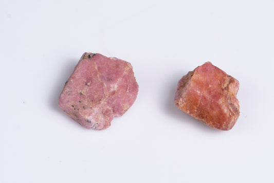 2pcs rough ruby crystals with strong fluorescence 18.4ct