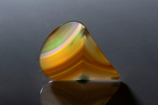 Iris agate 15.4ct teardrop cabochon