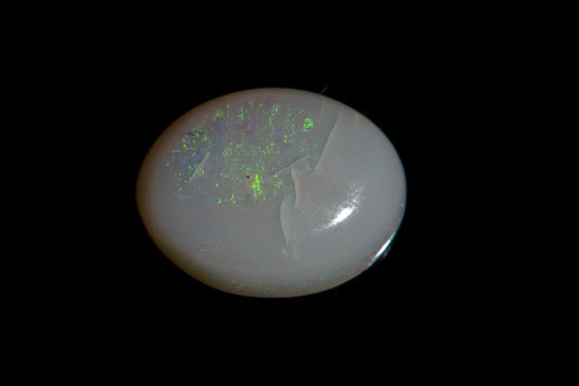 Австралийски бял кристален опал 1.30ct овален кабошон