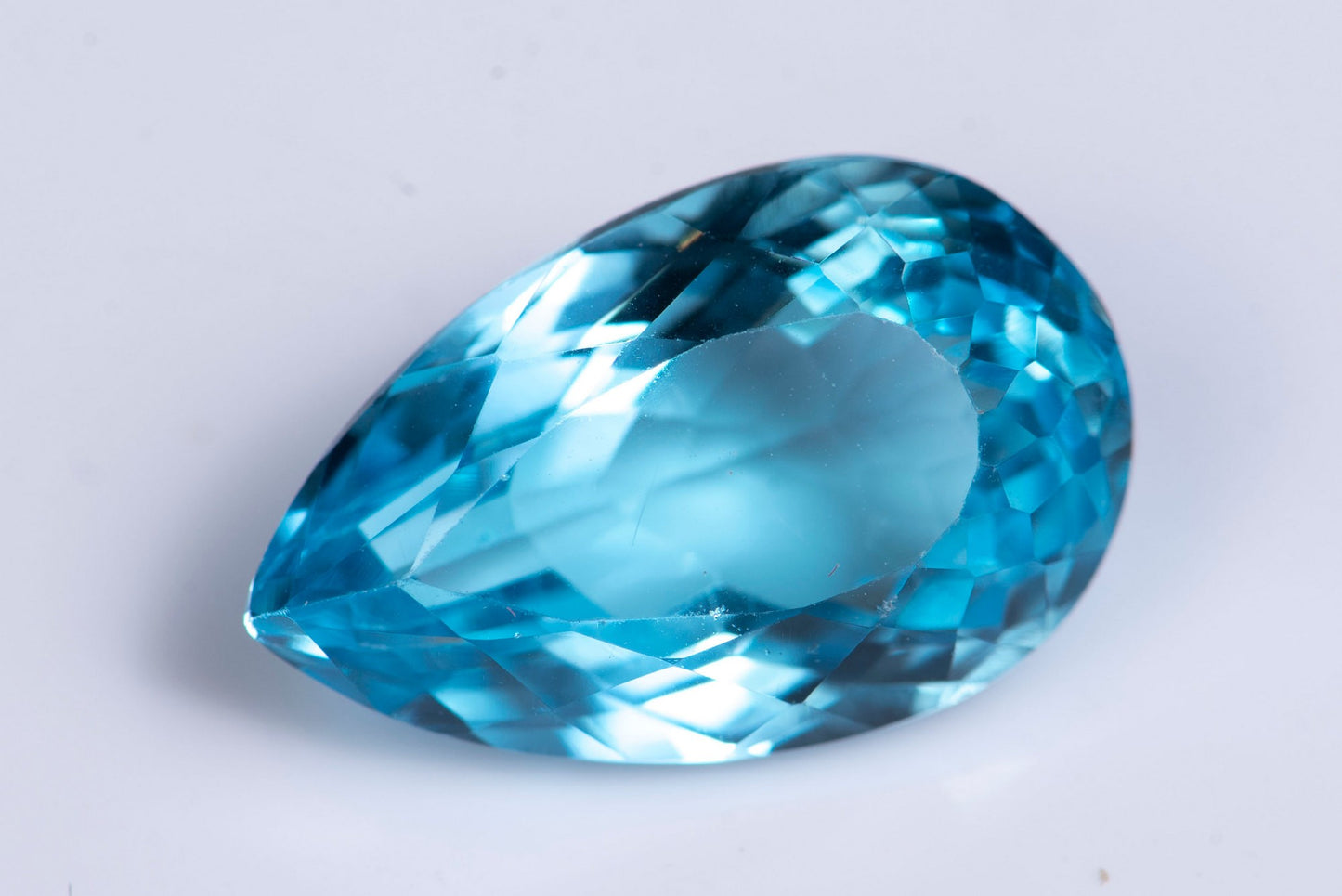 Big blue topaz 11.6ct VVS teadrop cut