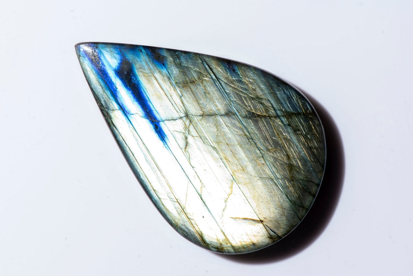 Big labradorite 182ct teardrop cabochon