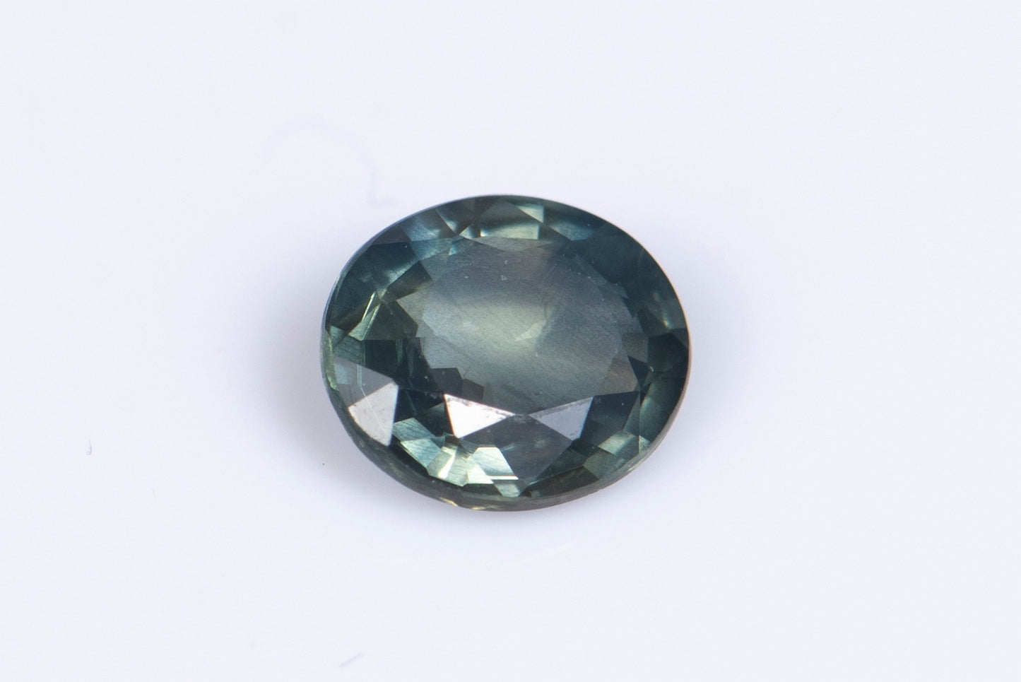 Blueish green sapphire 0.59ct heated oval cut