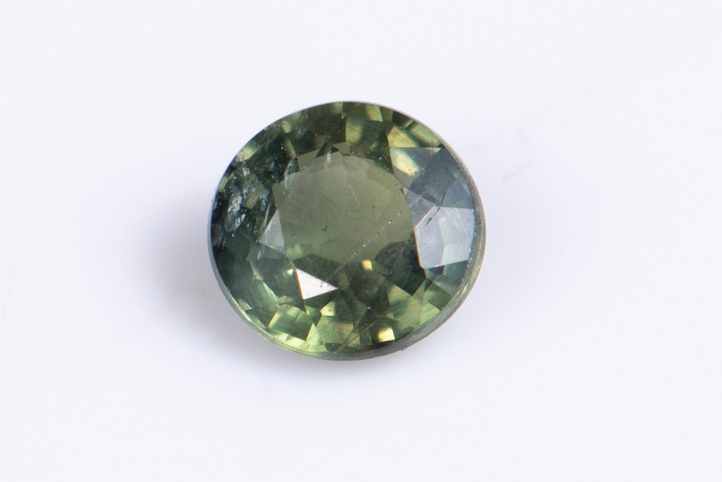 Greenish blue sapphire 0.28ct 3.6mm round cut heated