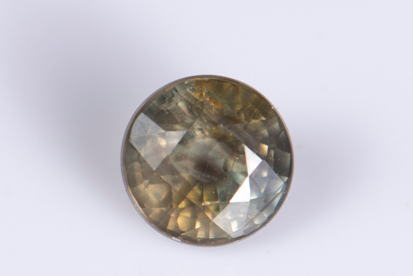 Greenish blue sapphire 0.46ct 3.8mm round cut heated