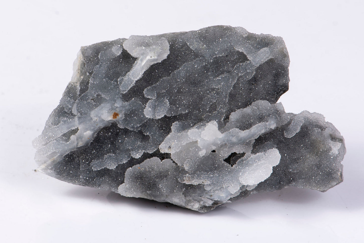 Grey chalcedony with sugar quartz druzy cluster 95g