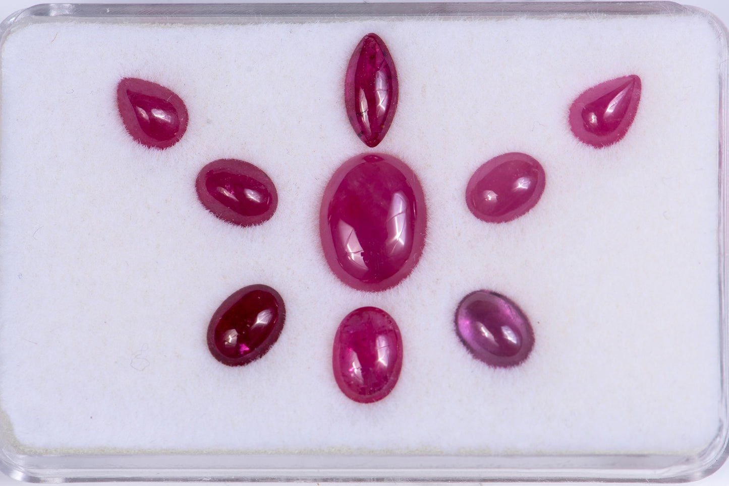 Lot 9pcs pink rubies 8.88ct cabochons