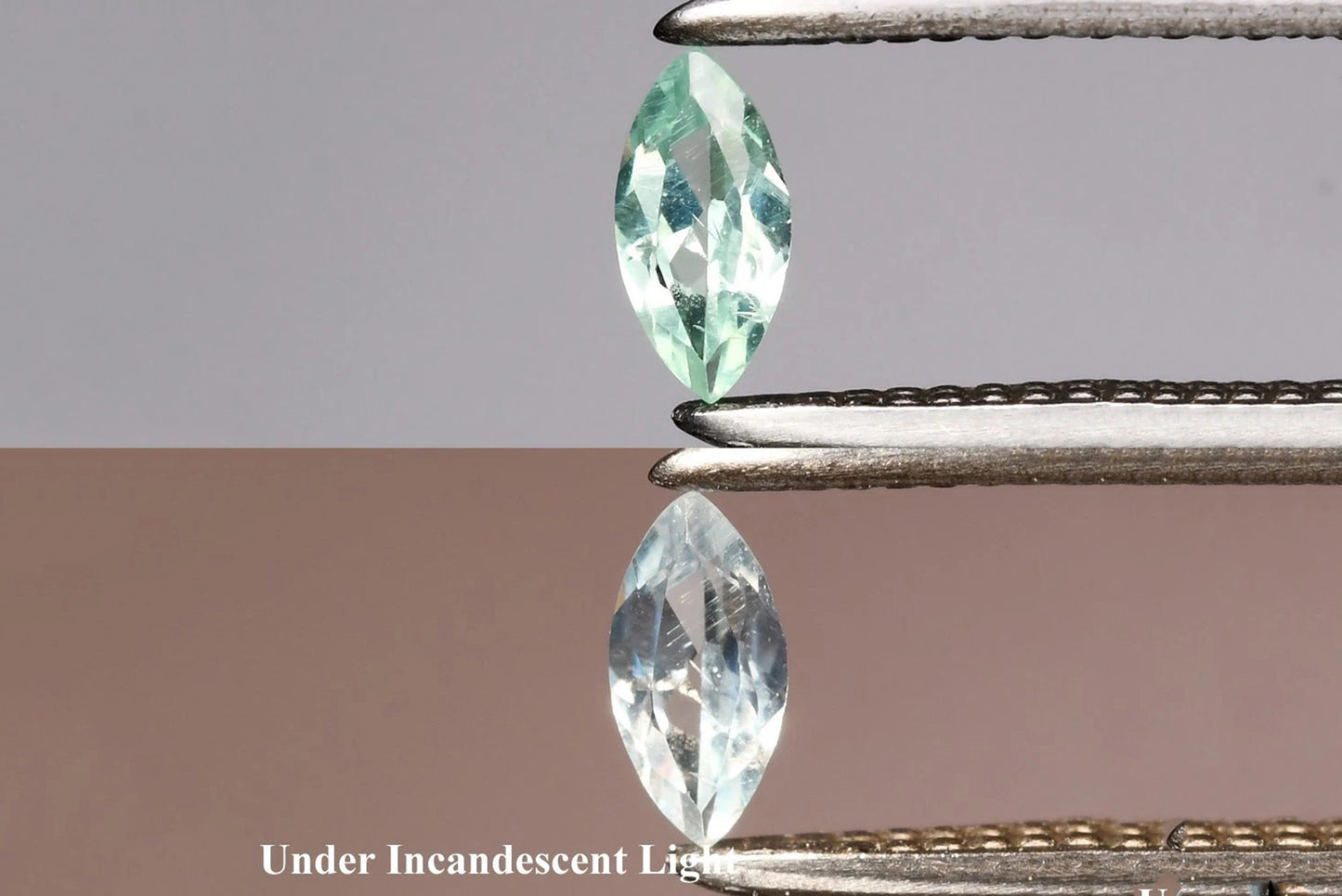 Natural green alexandrite color change gemstone 0.07ct marquise cut 4x1.8mm
