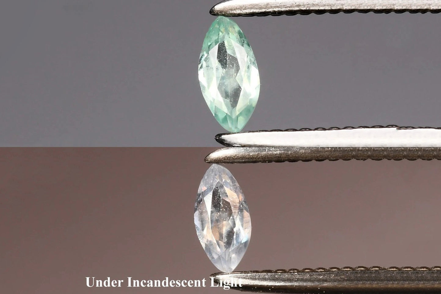 Natural green alexandrite color change gemstone 0.08ct marquise cut 4x2mm