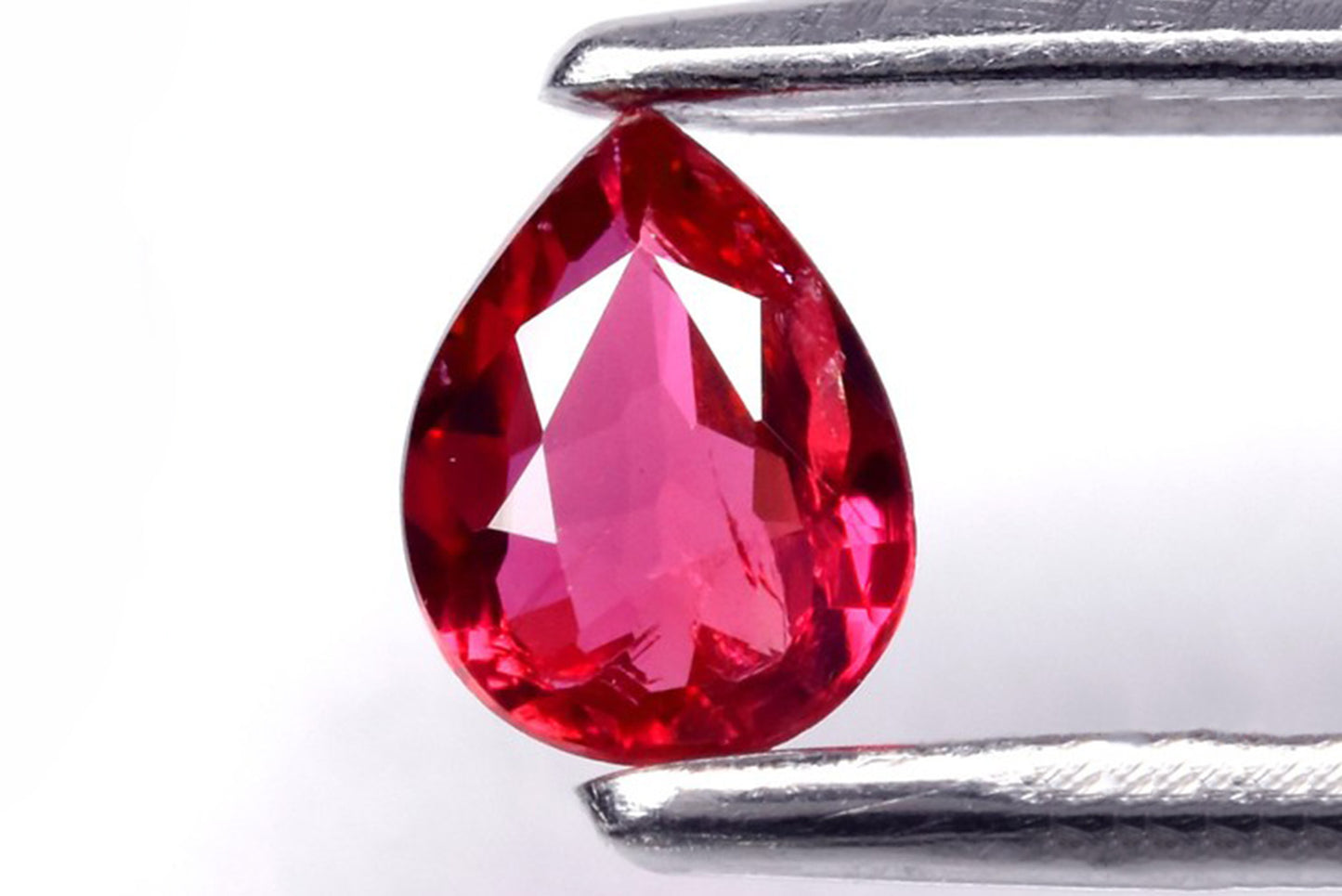 Natural pinkish red ruby 0.17ct 4x3mm pear cut unheated loose gemstone for jewelry