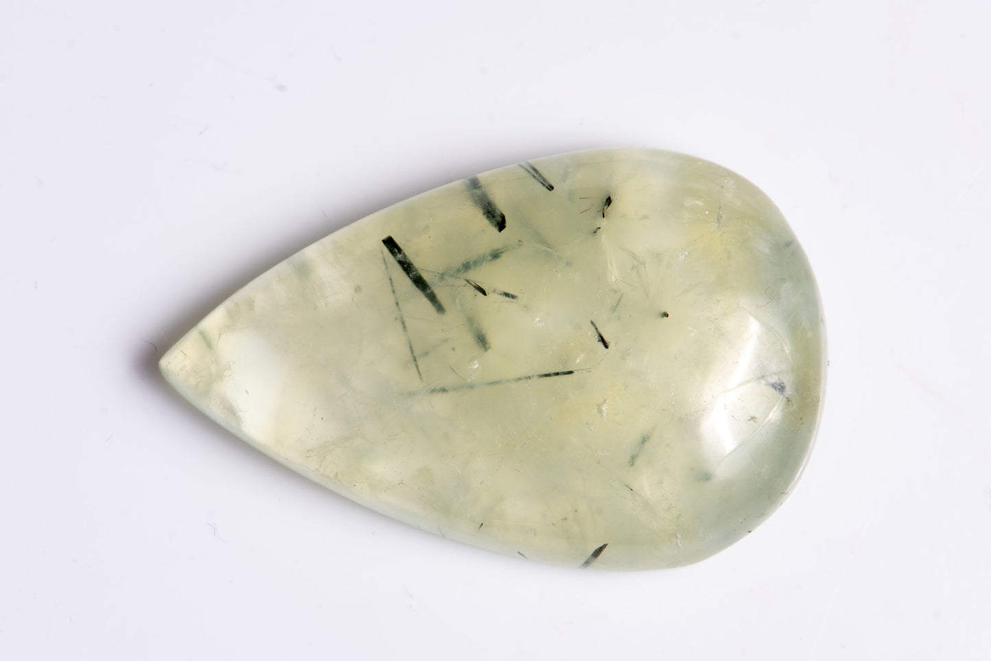 Natural prehnite 34.6ct teardrop cabochon green loose gemstone for jewelry