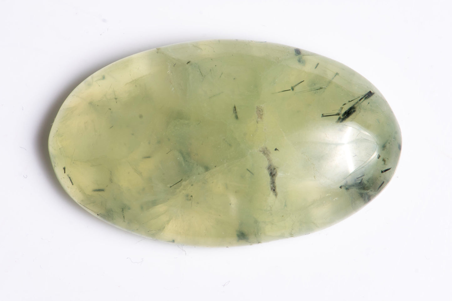 Natural prehnite 45.6ct oval cabochon green loose gemstone for jewelry