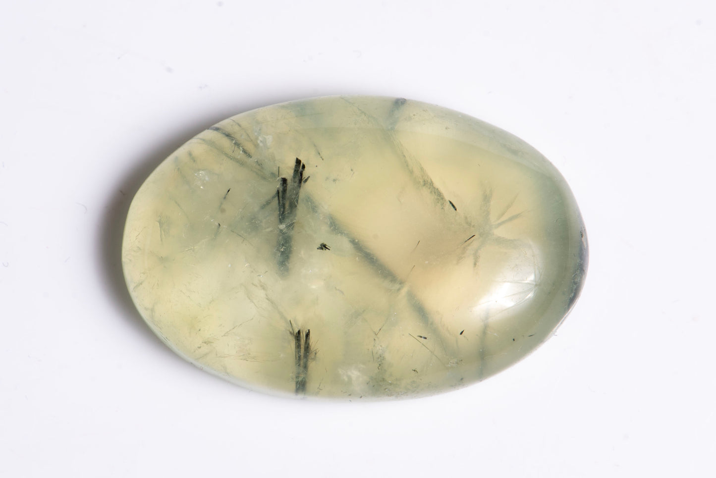 Natural prehnite 46.4ct oval cabochon green loose gemstone for jewelry