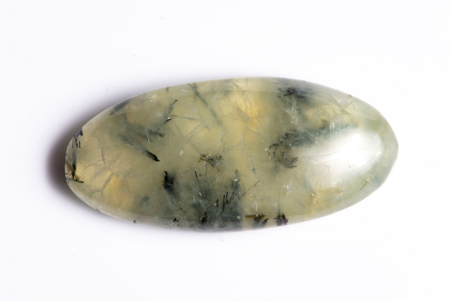 Natural prehnite 57ct large oval cabochon green loose gemstone for jewelry