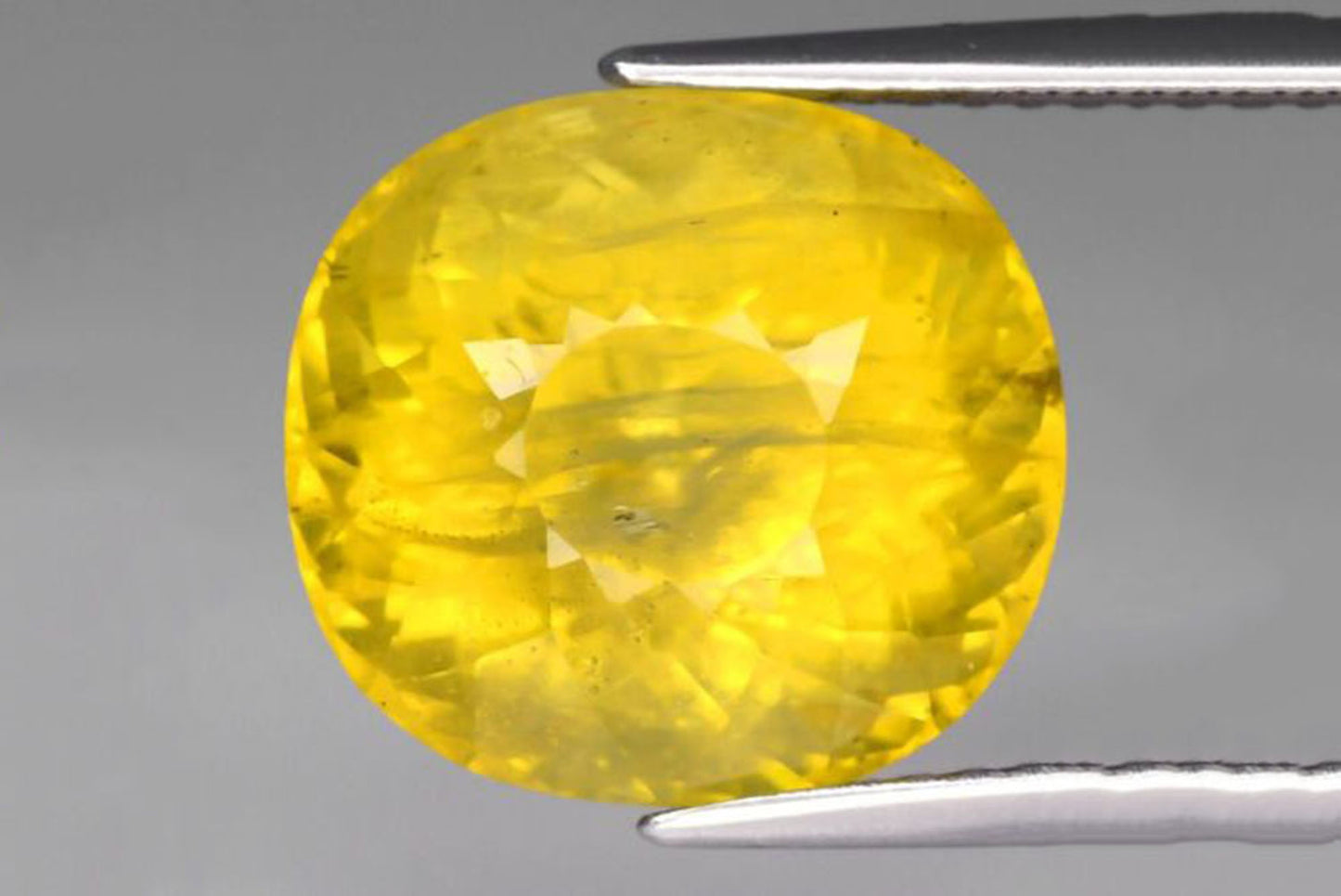 Natural Yellow Apatite 8.12ct 11.8x11mm Cushion cut