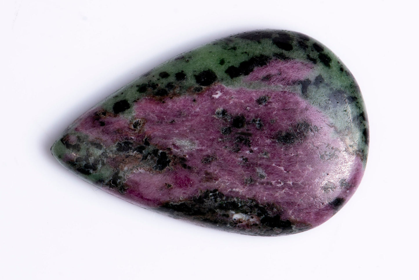 Ruby in zoisite 51.5ct teardrop cabochon