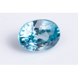 Blue natural zircon 1.32ct IF oval cut