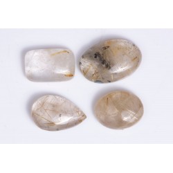 4 pieces rutile quartz 51.5ct cabochons
