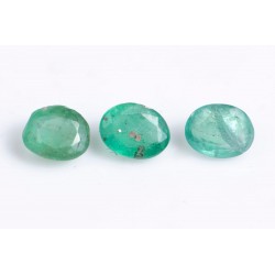 3 pieces Zambian emeralds 0.59ct oval cut