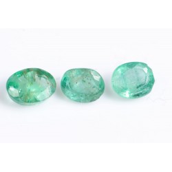 3 pieces Zambian emeralds 0.71ct oval cut