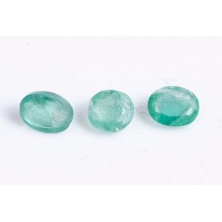 3 pieces Zambian emeralds 0.58ct oval cut