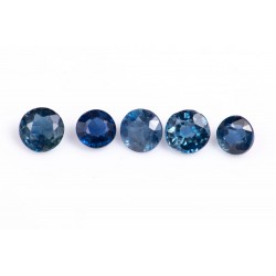 5 pieces blue sapphire 0.62ct heated round cut