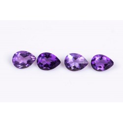 4 pieces amethyst 0.50ct 4x3mm teardrop cut