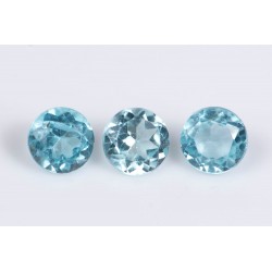 3 pieces blue apatite 0.83ct 4mm round cut