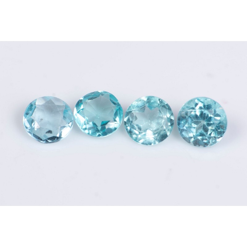 4 pieces blue apatite 0.93ct 4mm round cut