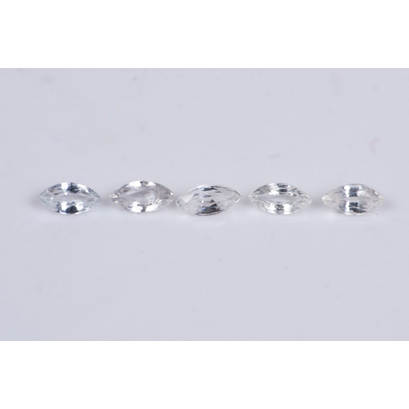 5 pieces white sapphire 0.51ct heated marquise cut