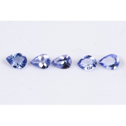 5 pieces tanzanite 0.63ct teardrop cut