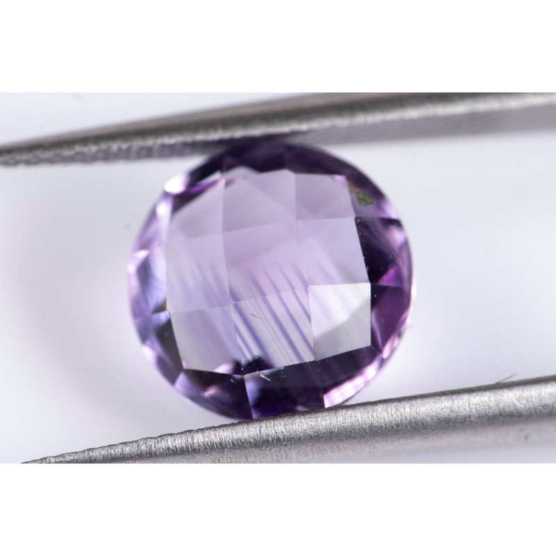 Amethyst 2.55ct 9mm round checkers cut