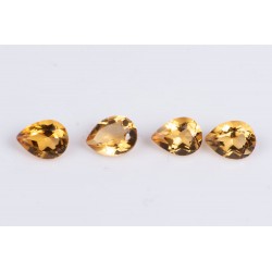 4 pieces citrine 0.57ct teardrop cut