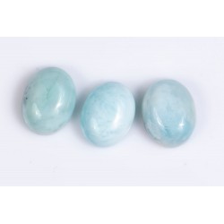 3 pieces larimar 7.48ct 9x7mm oval cabochons