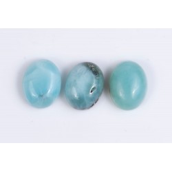 3 pieces larimar 6.89ct 9x7mm oval cabochons