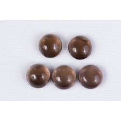 5 pieces smokey quartz 14.59ct 9mm cabochons