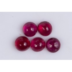 5 pieces ruby 0.36ct heated round cabochons