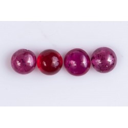 4 pieces ruby 0.46ct heated round cabochons